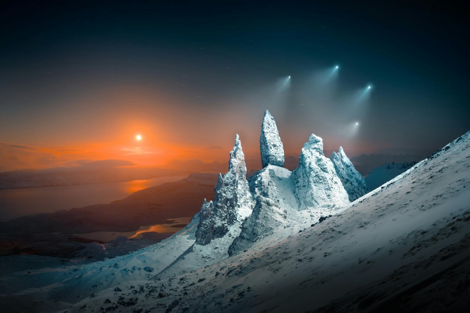 Opplyst fjell Fjell i Skottland